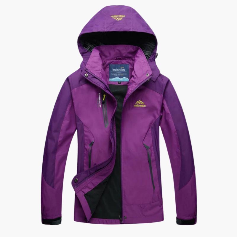 Damen Outdoorjacke Sportlich Wasserdicht Winddicht mit Kapuze – Perfekt für Wandern & Freizeit