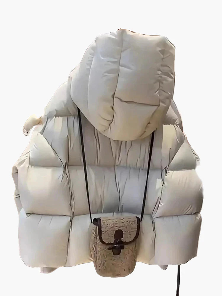 Herren Oversized Pufferjacke – Urban Winter Streetwear Steppjacke mit Kapuze