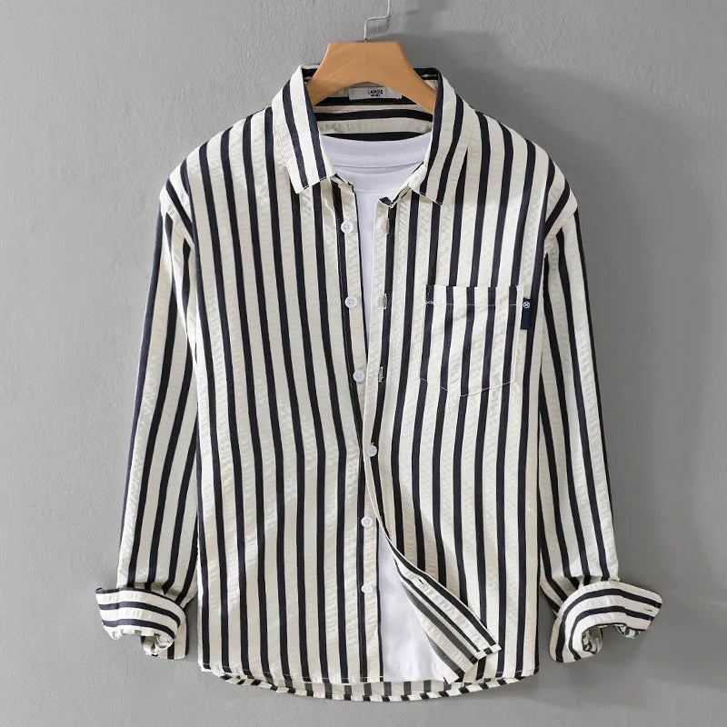 Clive – Long-sleeved Striped Men's Shirt