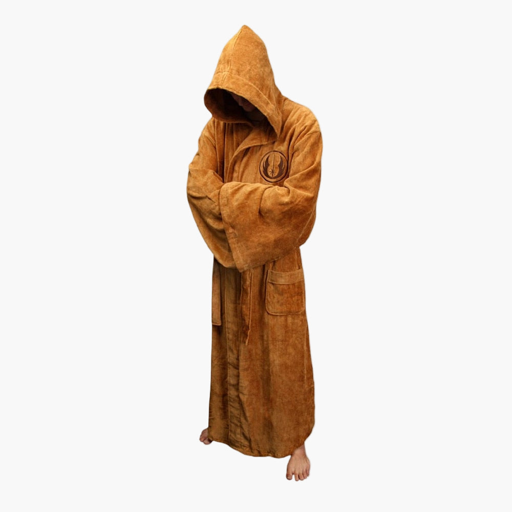 Men's Bathrobe in Jedi & Sith Style – Hooded Morning Gown for Star Wars Fans