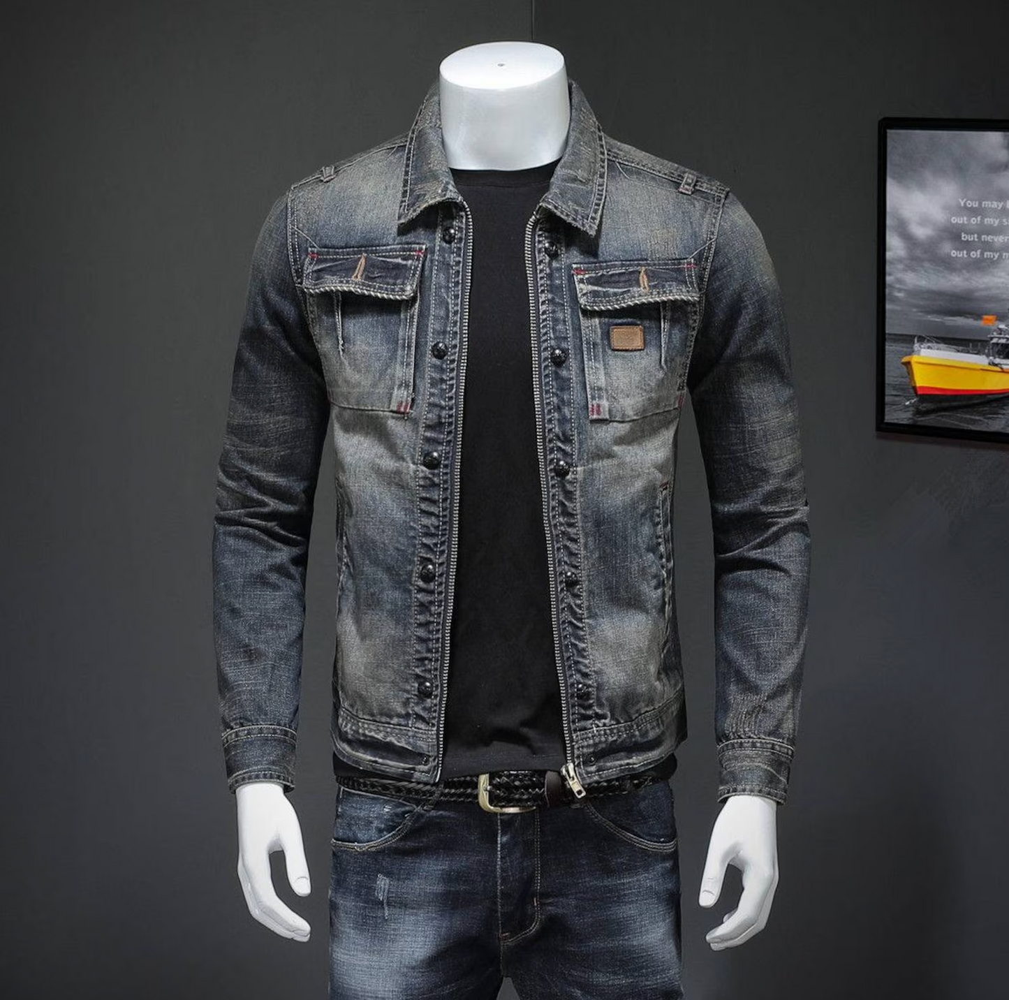 Herren Jeansjacke im Vintage-Look – Zeitloser Stil für Alltag und Freizeit