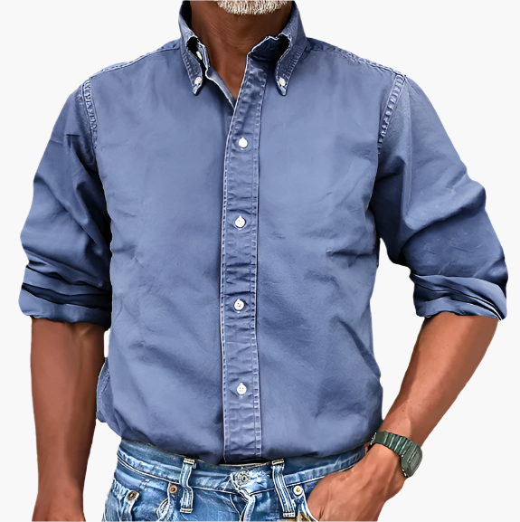 Herren Freizeit-Hemd Klassisch Langarm – Vielseitiges Business & Casual Hemd