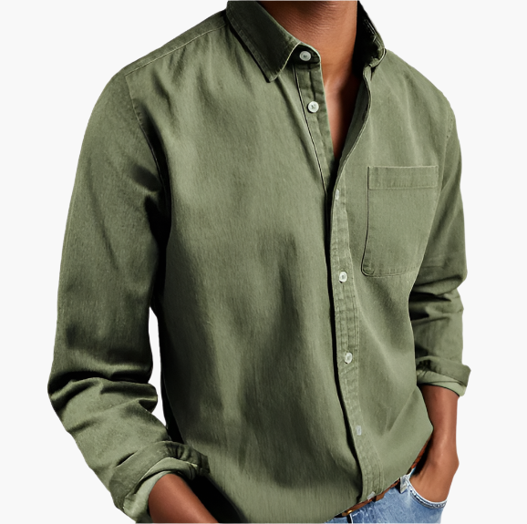 Herren Freizeit Jeanshemd – Klassischer Button-Down Stil für Alltag und Büro