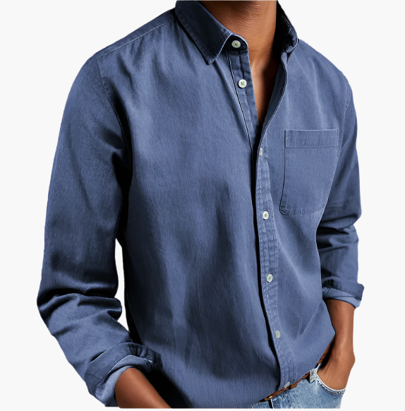 Herren Freizeit Jeanshemd – Klassischer Button-Down Stil für Alltag und Büro