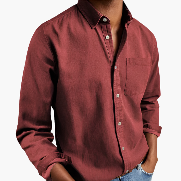 Herren Freizeit Jeanshemd – Klassischer Button-Down Stil für Alltag und Büro
