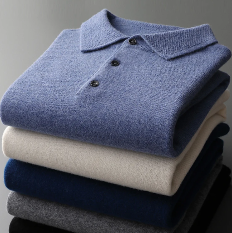Herren Premium Wollpolo – Klassischer Strickpullover für Alltag & Business