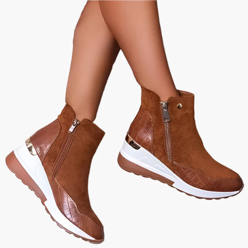 Damen Orthopädische Winterstiefeletten mit Keilsohle – Komfort und Stil für den Alltag