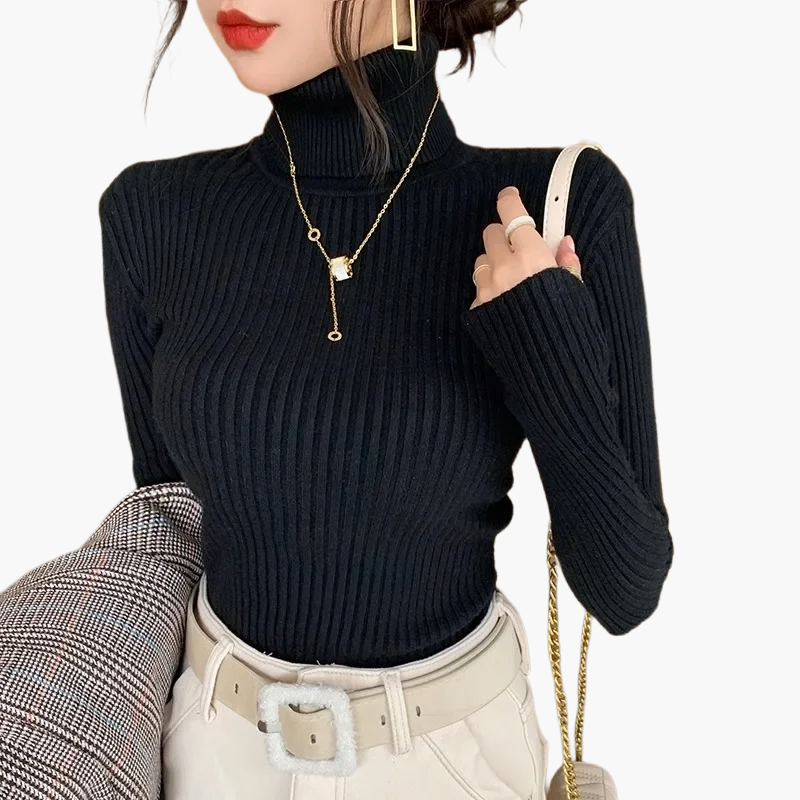 Women's Turtleneck Sweater Long Sleeve Basic Style – Ideal for Everyday and Office
