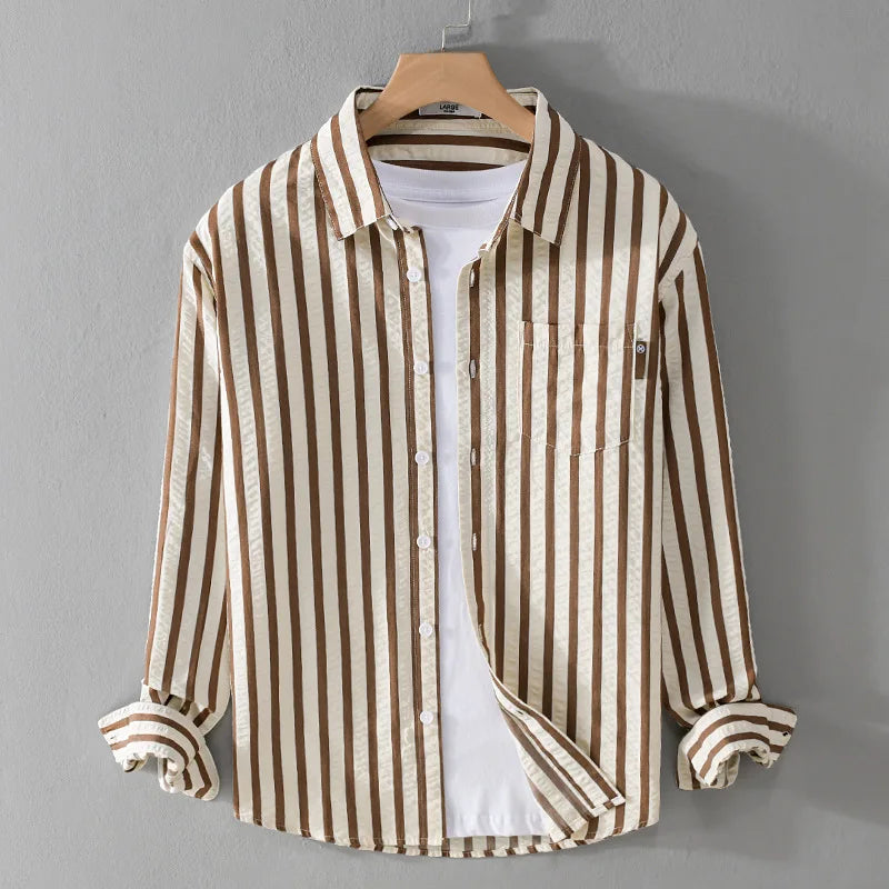 Clive – Long-sleeved Striped Men's Shirt