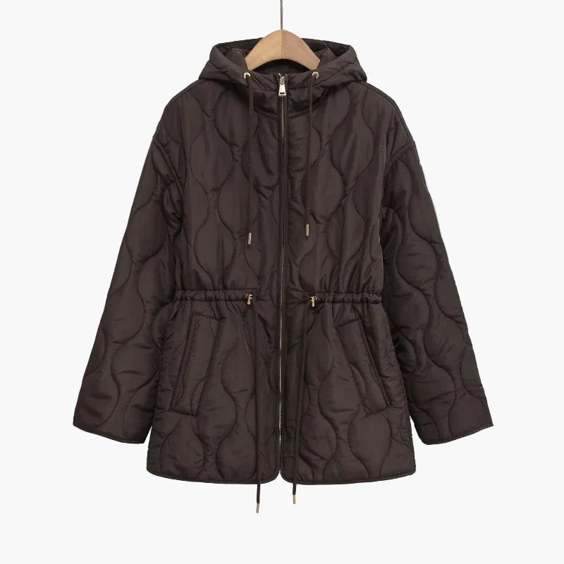 Women's quilted jacket with hood – fashionable transitional jacket for autumn and winter