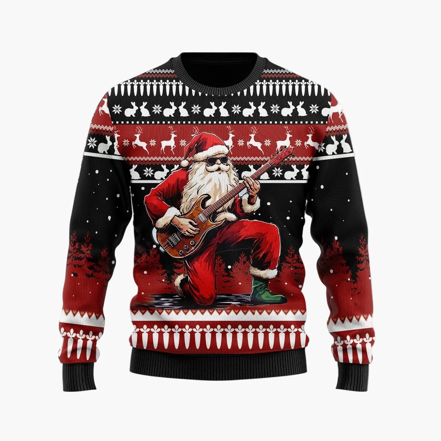 Herren Weihnachtspullover Lustig – Ugly Christmas Sweater mit Santa-Motiv und Spruch