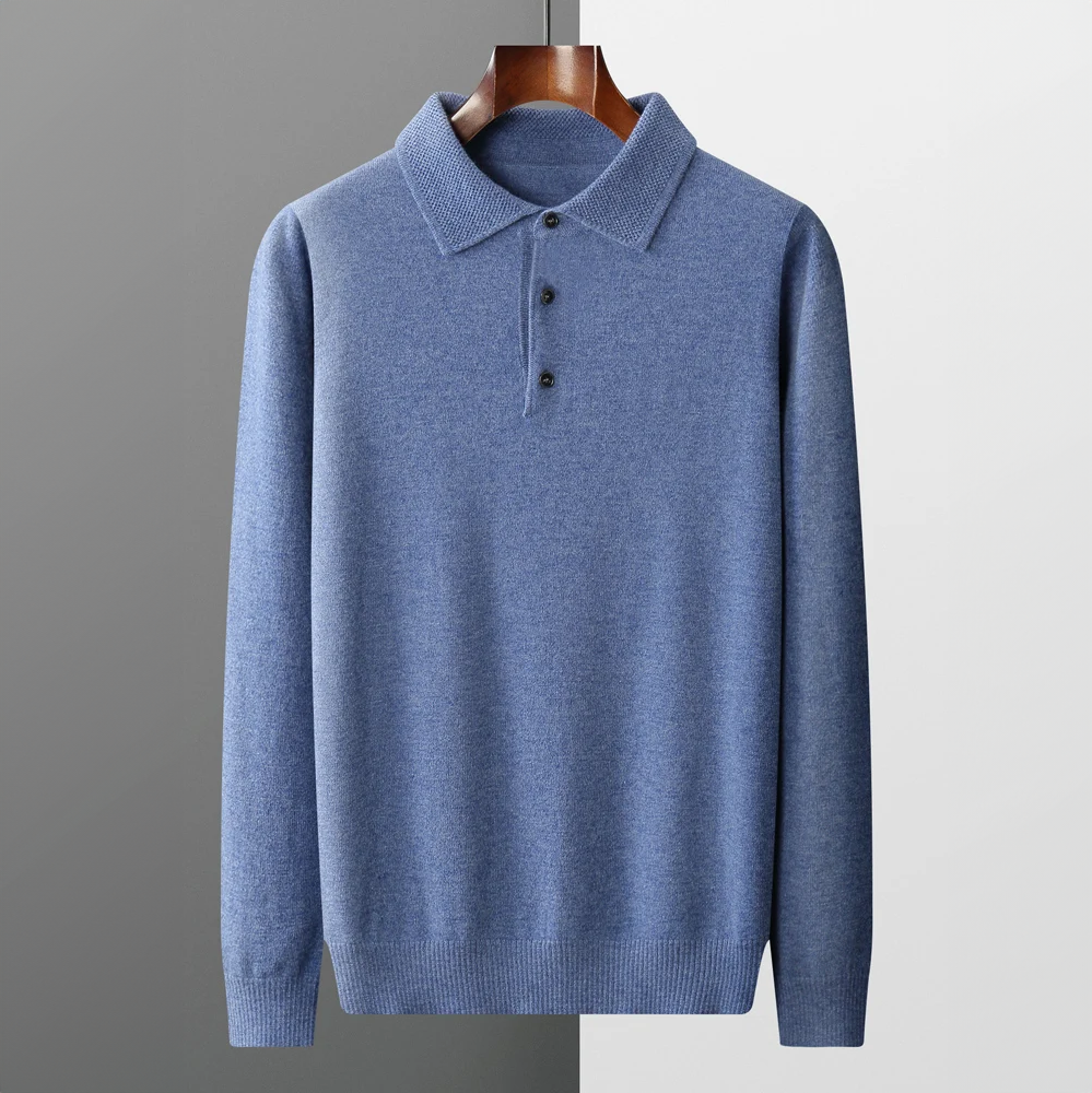 Herren Premium Wollpolo – Klassischer Strickpullover für Alltag & Business