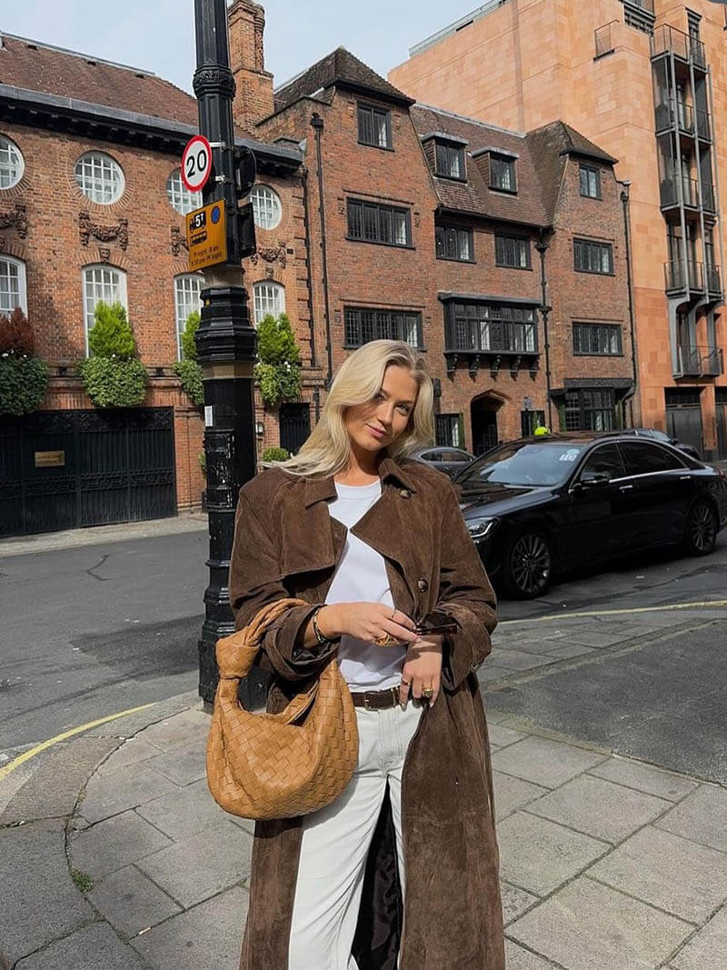 Damen Trenchcoat Lang Klassisch Eleganter Stil für Alltag und besondere Anlässe