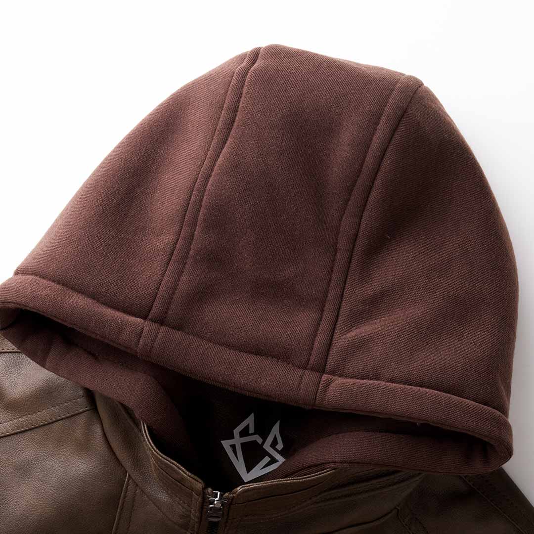 Men's biker jacket with hood – urban streetwear for leisure & everyday use