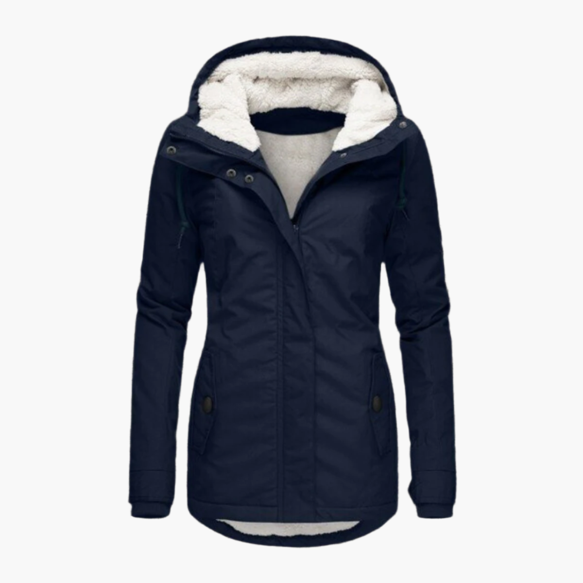 Women's winter parka with sherpa lining – fashionable hooded coat for cold days