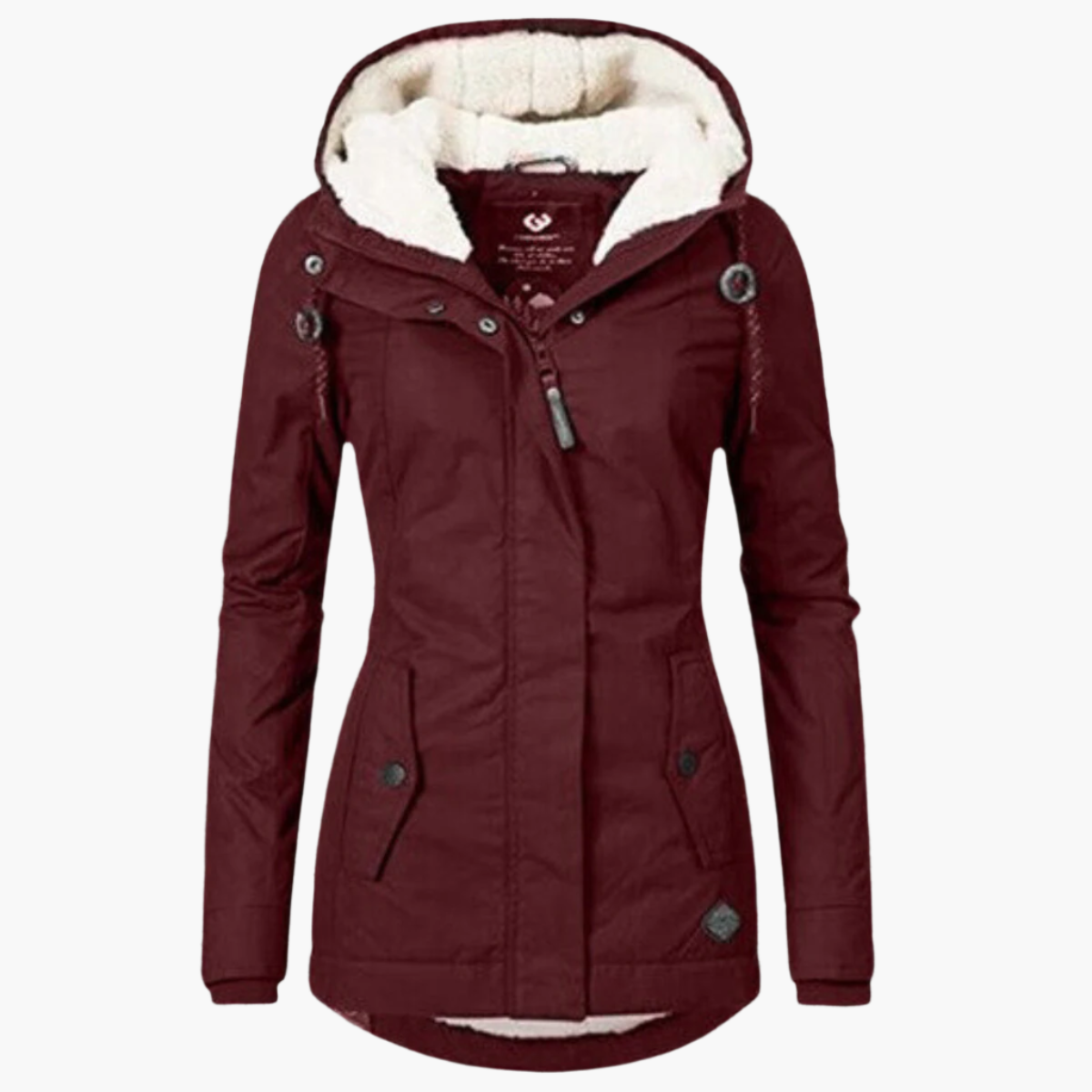 Women's winter parka with sherpa lining – fashionable hooded coat for cold days