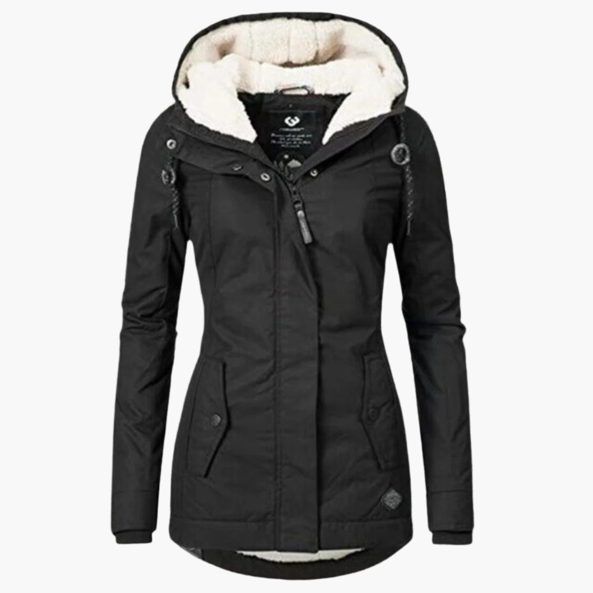 Women's winter parka with sherpa lining – fashionable hooded coat for cold days