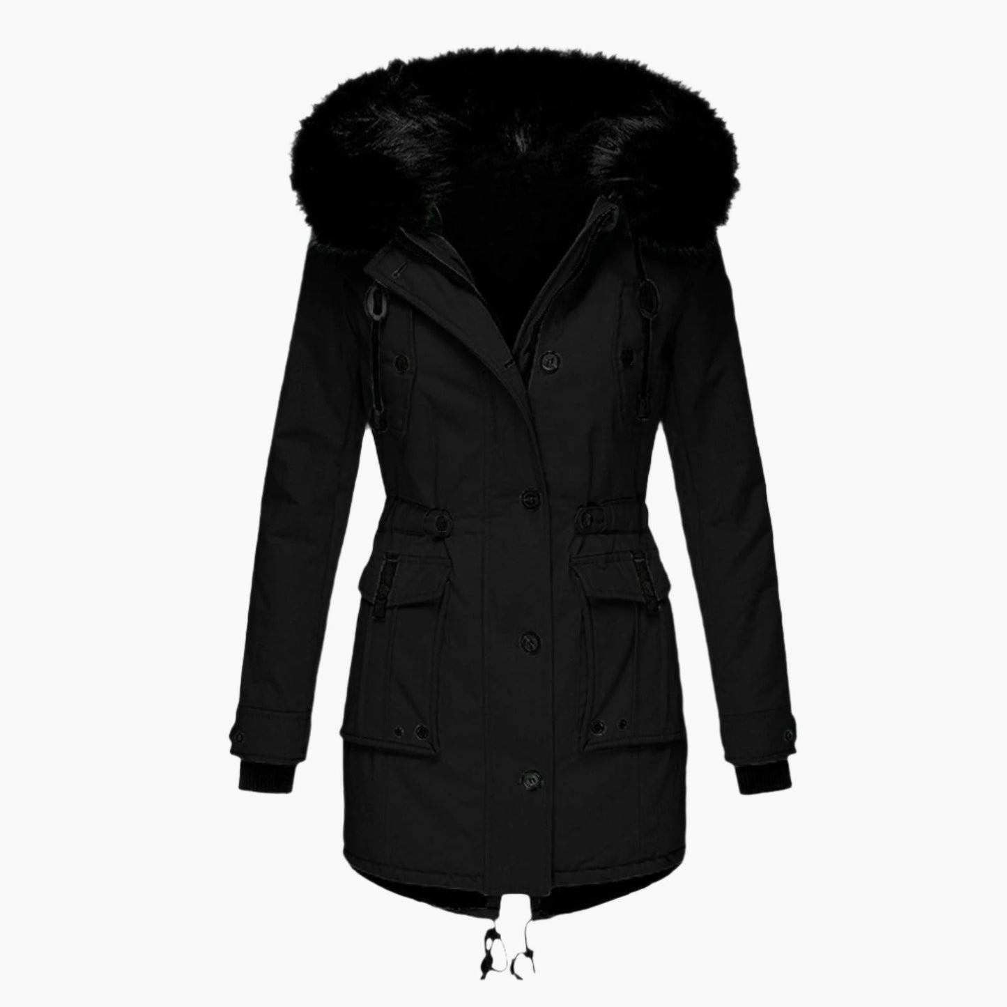 Damen Winterparka mit Kunstpelzkapuze – Stilvolle Outdoorjacke für kalte Tage