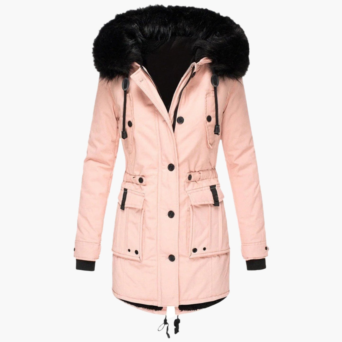 Damen Winterparka mit Kunstpelzkapuze – Stilvolle Outdoorjacke für kalte Tage