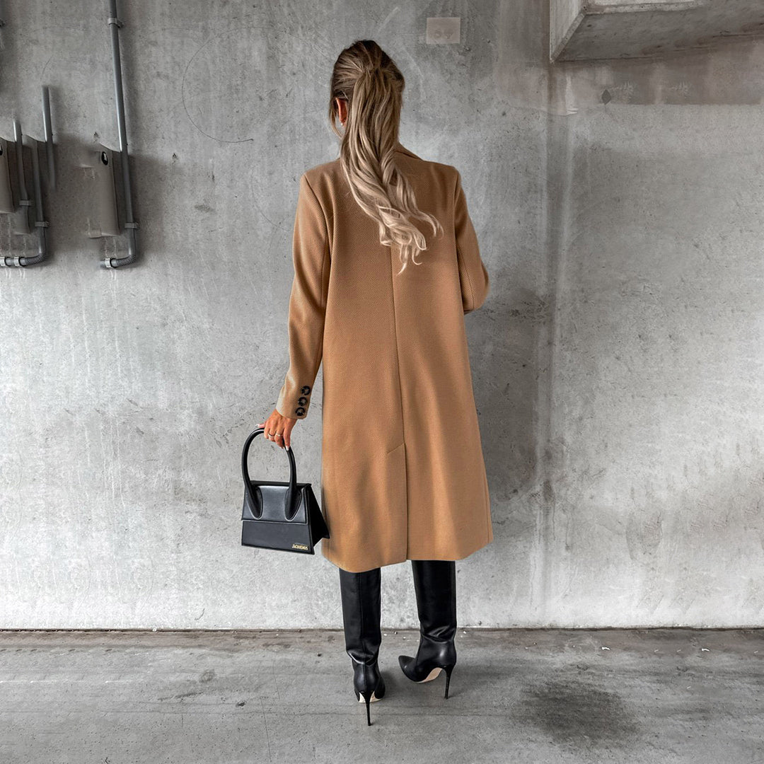 Damen Eleganter Mantel – Zweireihiger Wintermantel für stilvolle Outfits und Business-Looks