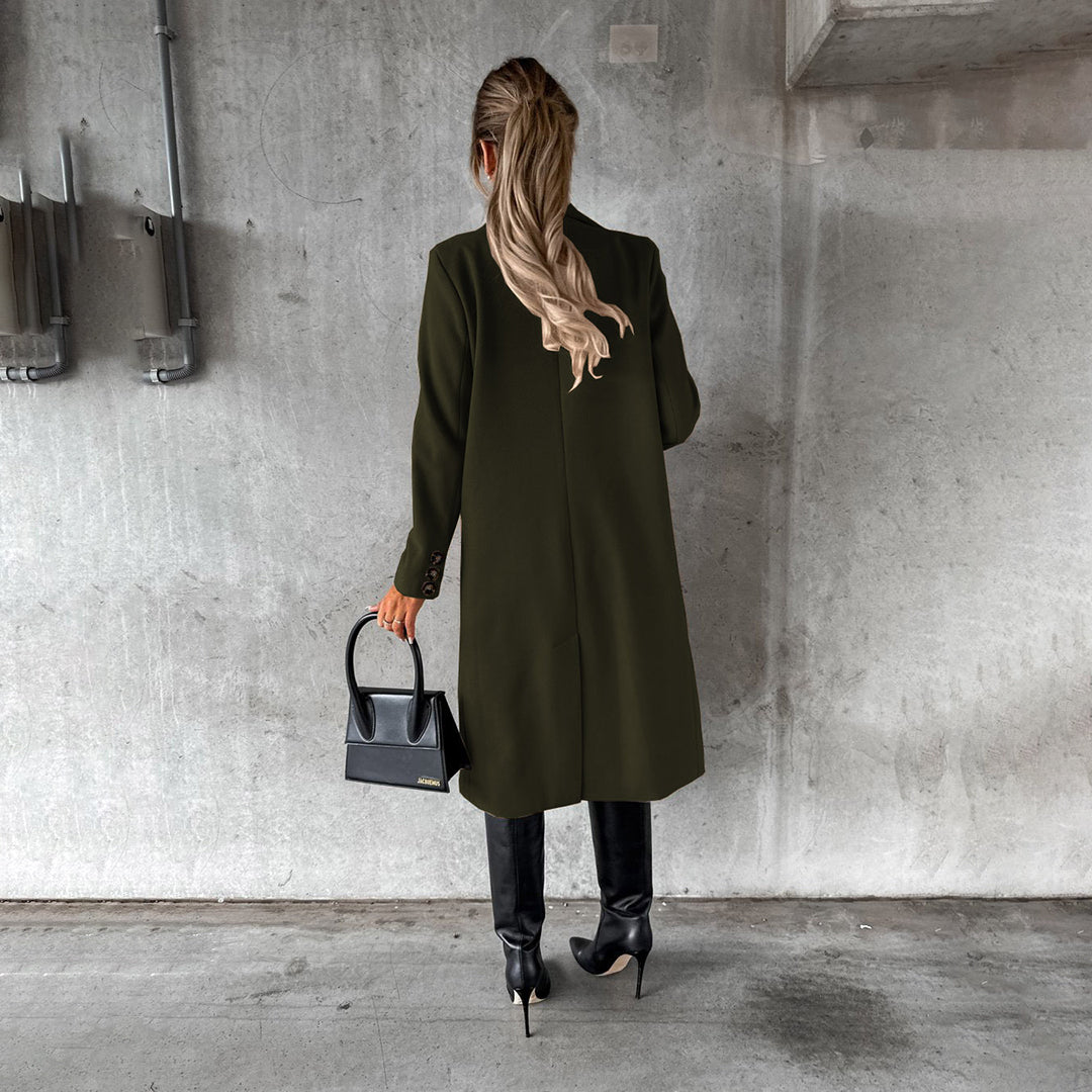 Damen Eleganter Mantel – Zweireihiger Wintermantel für stilvolle Outfits und Business-Looks