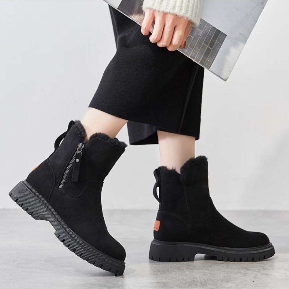 Damen Winterstiefel mit warmem Futter und rutschfester Sohle – Komfortable Fashion-Boots für Outdoor & Alltag
