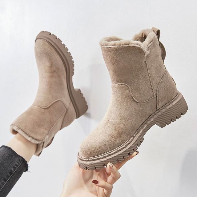 Damen Winterstiefel mit warmem Futter und rutschfester Sohle – Komfortable Fashion-Boots für Outdoor & Alltag