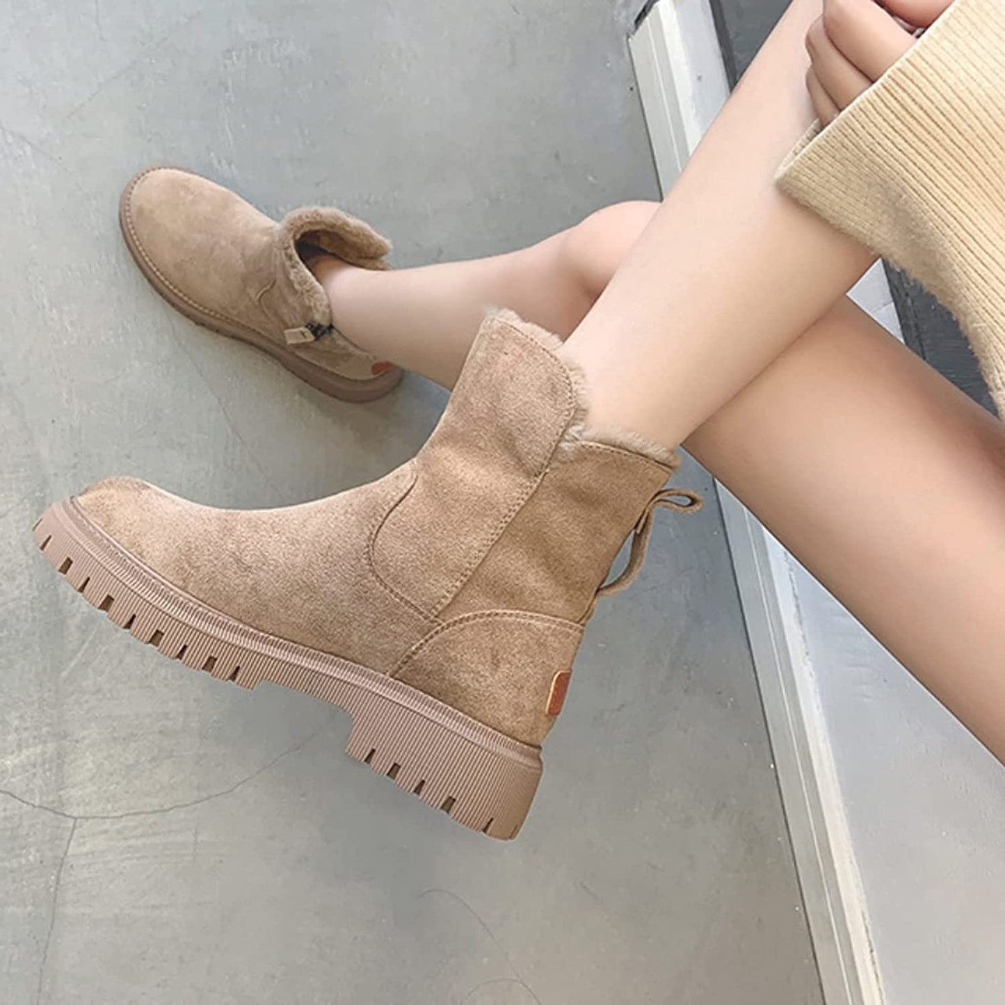 Damen Winterstiefel mit warmem Futter und rutschfester Sohle – Komfortable Fashion-Boots für Outdoor & Alltag