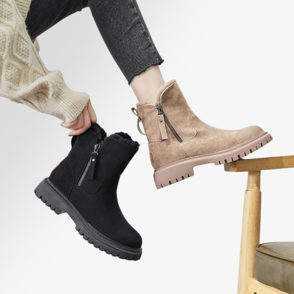 Damen Winterstiefel mit warmem Futter und rutschfester Sohle – Komfortable Fashion-Boots für Outdoor & Alltag
