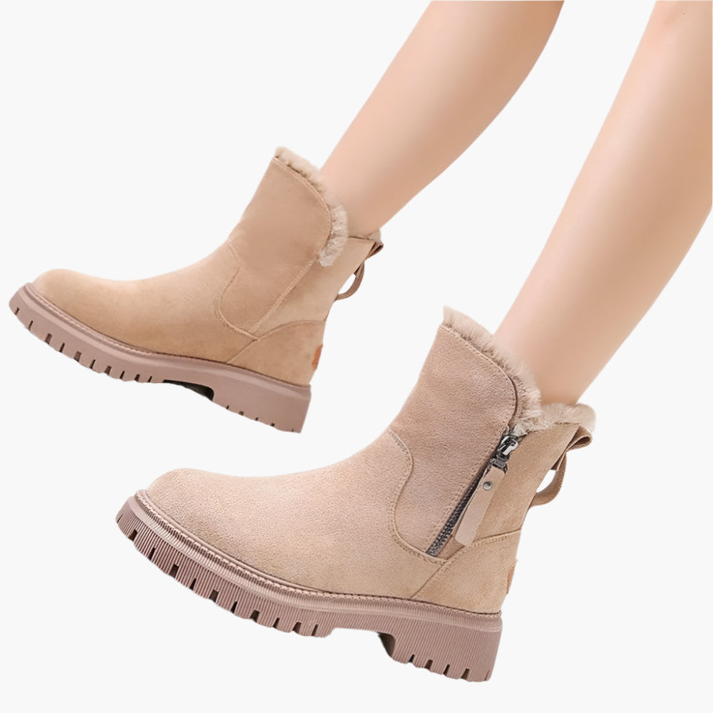 Damen Winterstiefel mit warmem Futter und rutschfester Sohle – Komfortable Fashion-Boots für Outdoor & Alltag