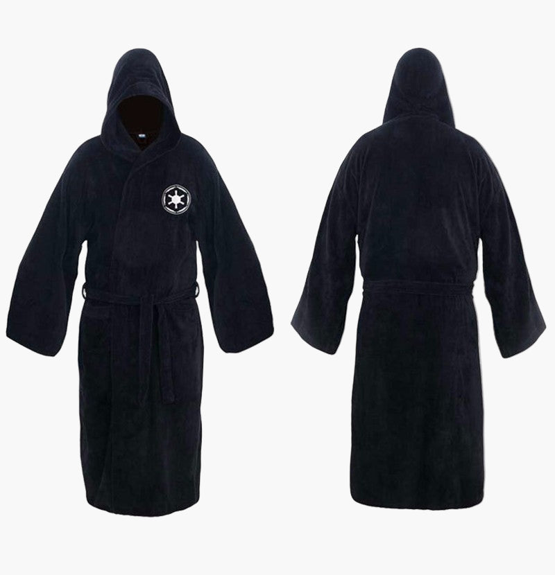 Men's Bathrobe in Jedi & Sith Style – Hooded Morning Gown for Star Wars Fans