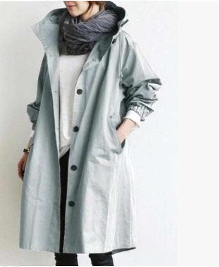 Kelly – Casual mid-length windbreaker for women with long sleeves