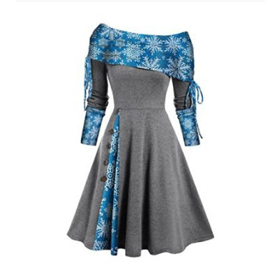 Zoe – Langärmliges, schwingendes Kleid mit einer Schulter für Damen