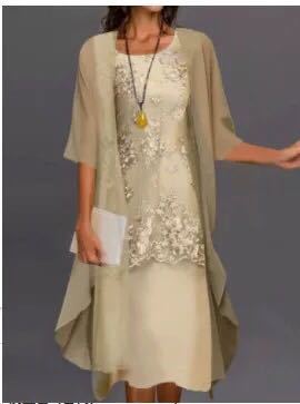Hannah – Elegant lace chiffon dress in two-piece design