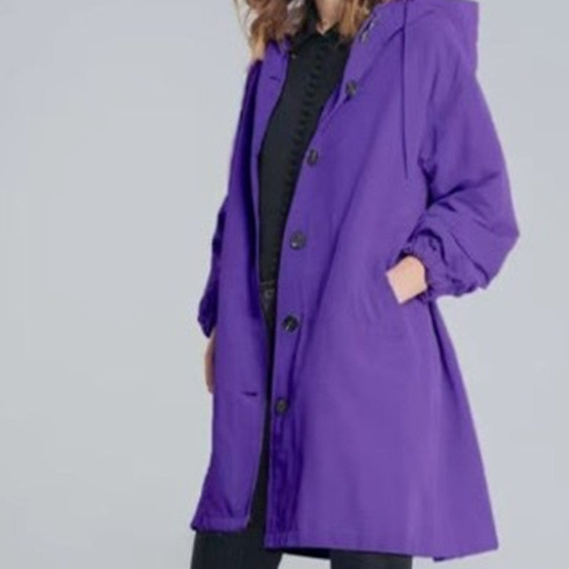 Kelly – Casual mid-length windbreaker for women with long sleeves