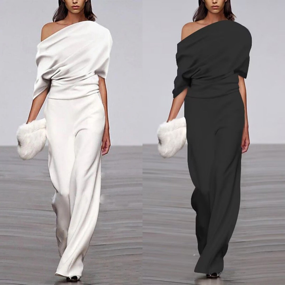 Carly – Casual jumpsuit with wide cut in solid color design