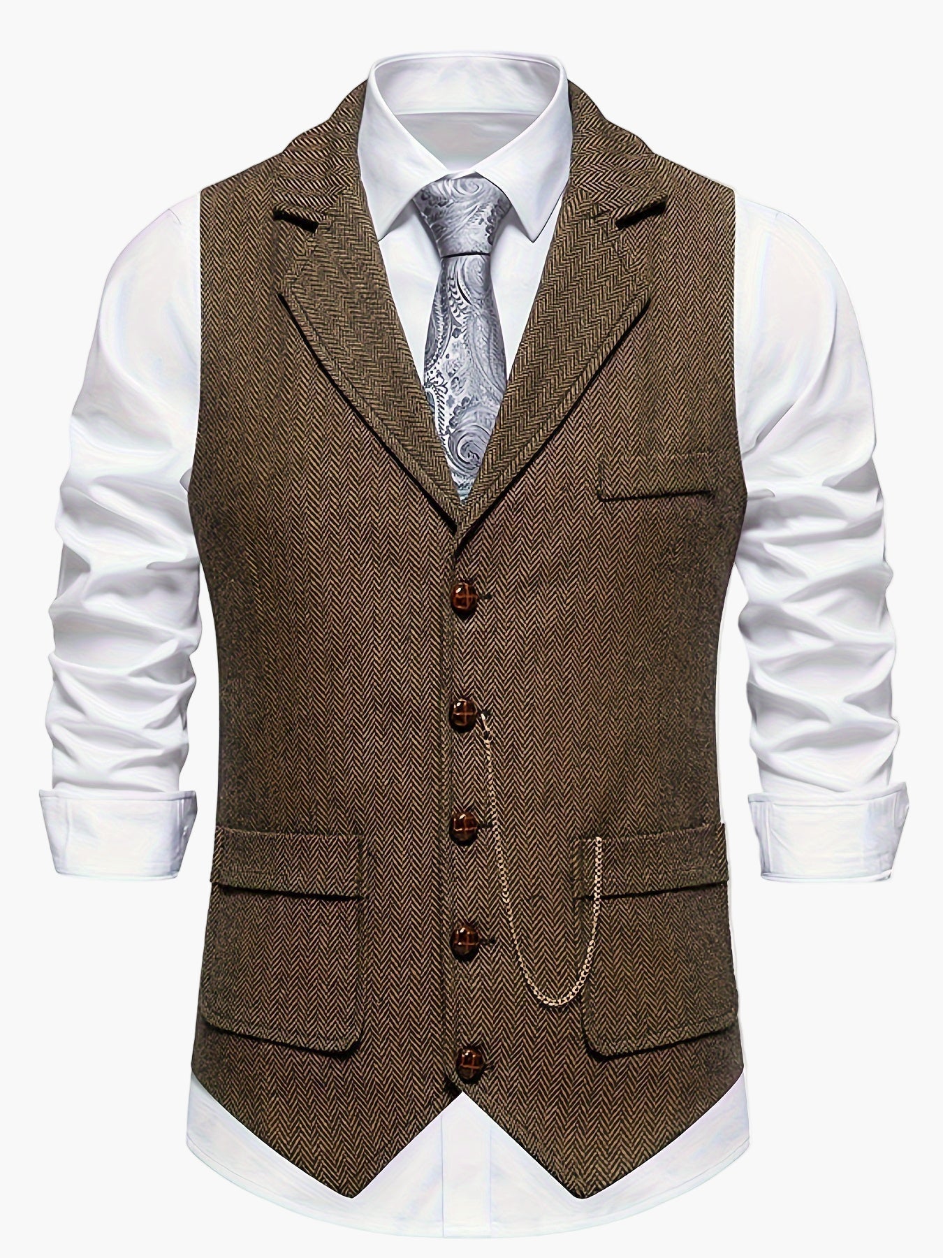Men's vest in vintage business style – elegant suit vest for office and festive occasions