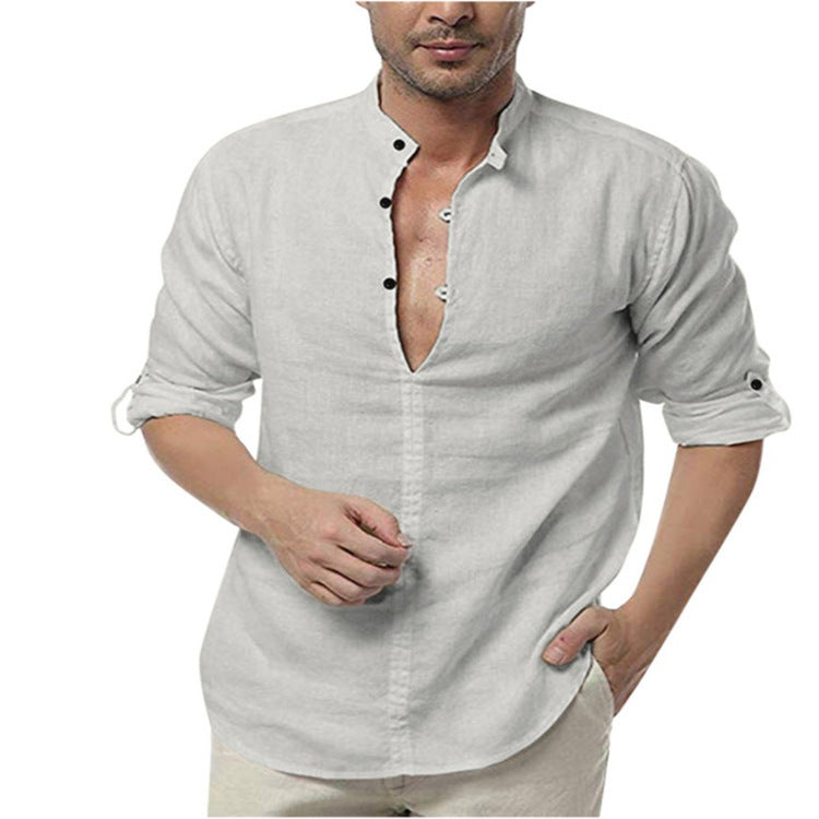 Wesley – Casual Long Sleeve V-Neck Shirt for Men