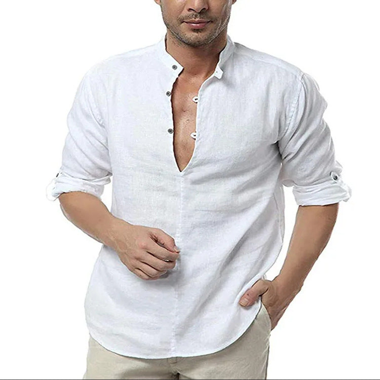 Wesley – Casual Long Sleeve V-Neck Shirt for Men