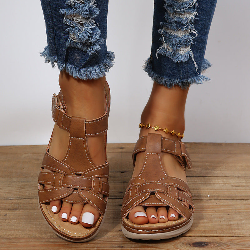 Amanda – Vintage Wedge Sandalen in Übergrößen