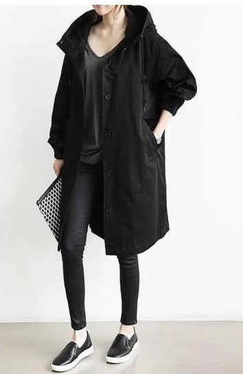 Kelly – Casual mid-length windbreaker for women with long sleeves