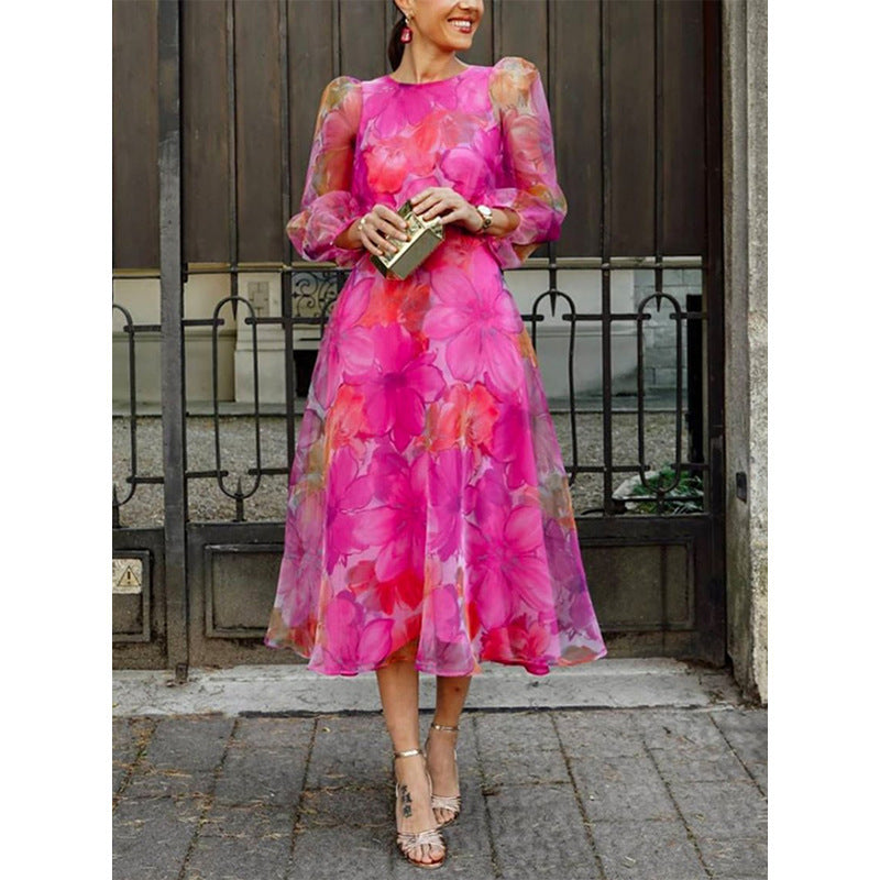 Jasmine – Summery Floral Dress made of Mesh