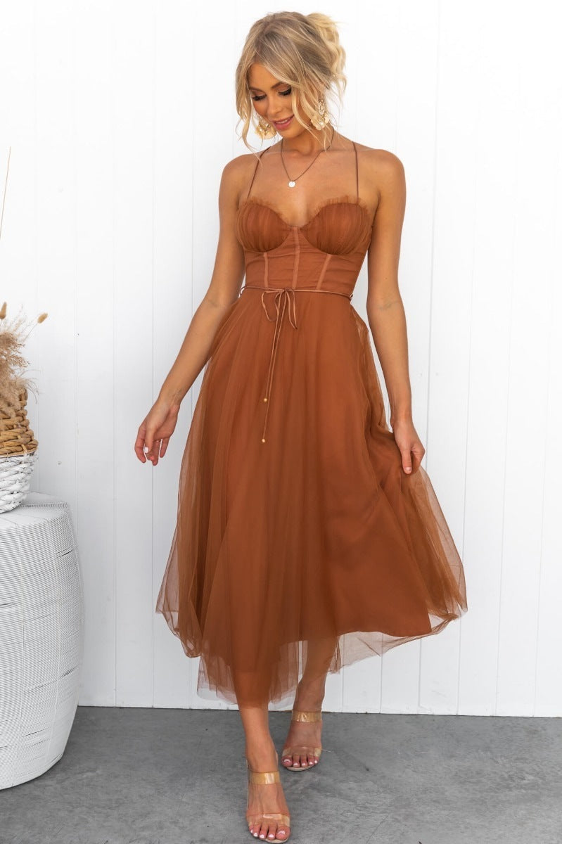 Joan – Temperamental Camisole Mesh Party Dress