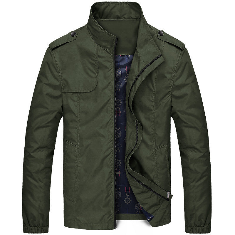Men's casual jacket slim fit with stand-up collar – fashionable transitional coat for everyday & outdoor
