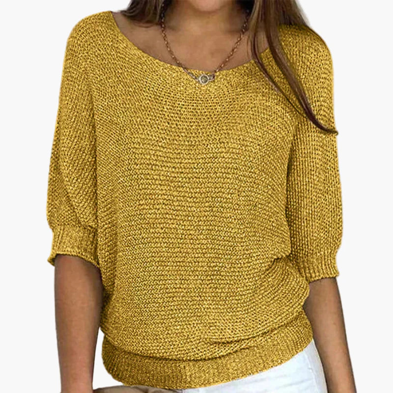 Damen Strickpullover mit weitem Ausschnitt – Lässiger Komfort für Alltag und Freizeit