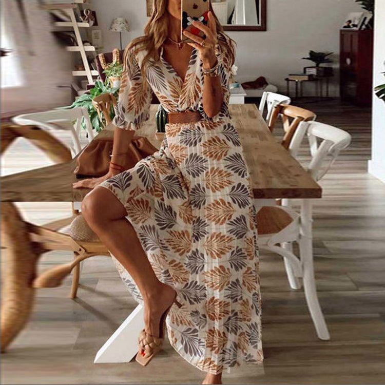 Jessie – Floral Boho Dress with Long Sleeves