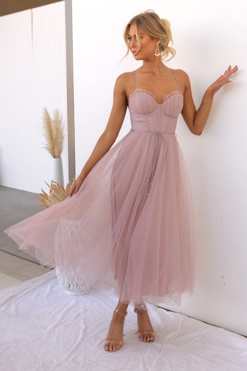 Joan – Temperamental Camisole Mesh Party Dress