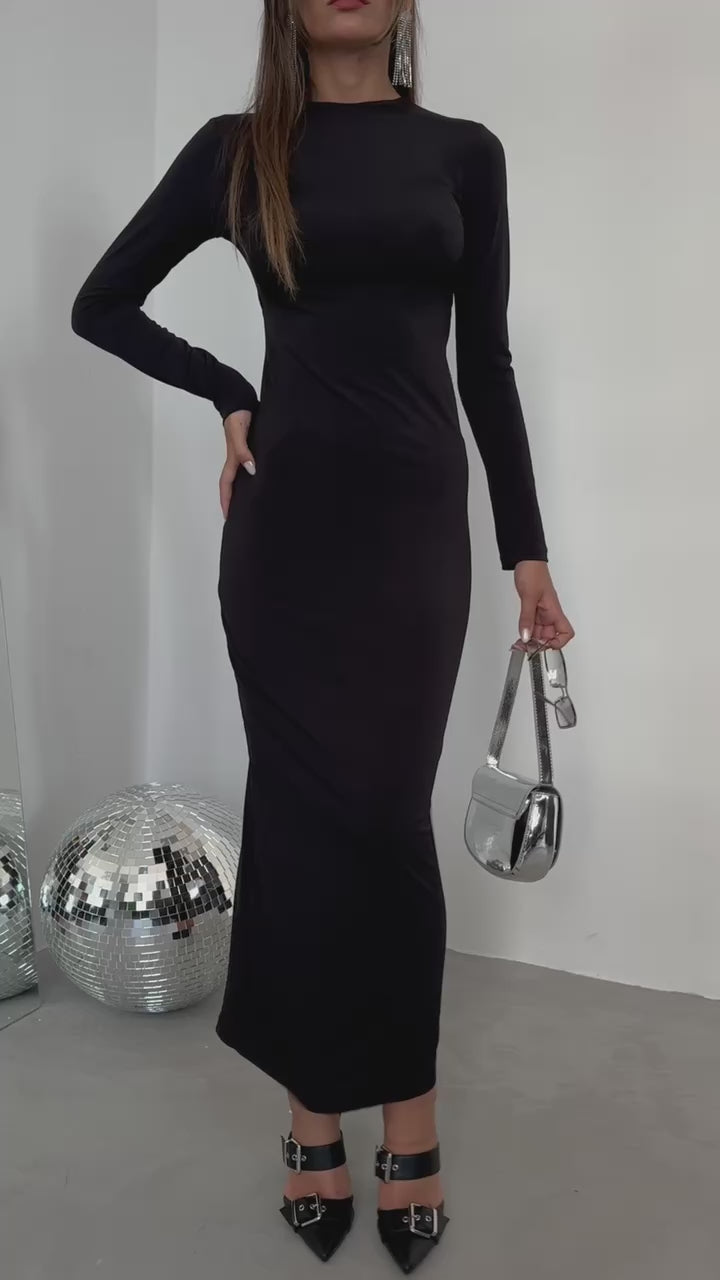 Barbara – Lange Abendkleid in Schwarz