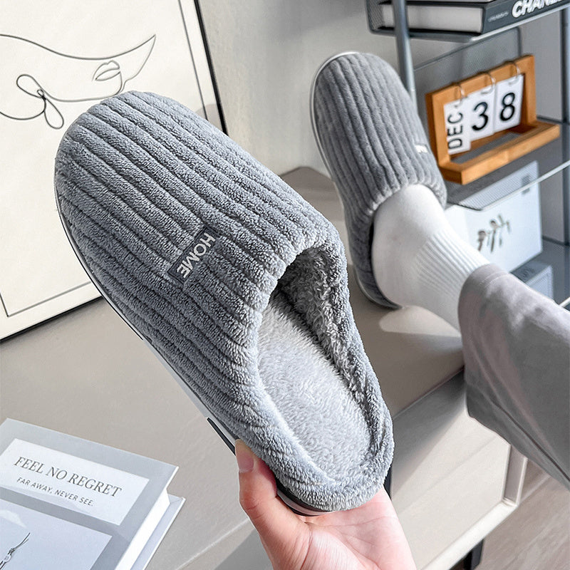 Emma – Schlichte Damen Hausschuhe aus warmem Plüsch für den Winter
