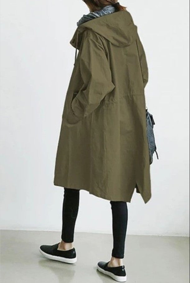 Kelly – Casual mid-length windbreaker for women with long sleeves